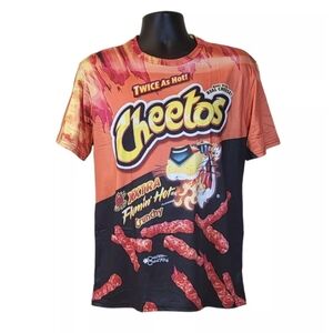 Cheetos novelty  3-D printed harajuka style double sided printed shirt.